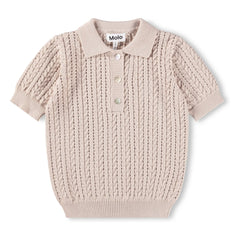 Molo - Gretel Organic Cotton Tricot Polo Shirt | Beige