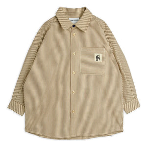 Mini Rodini - Striped Organic Cotton Poplin Shirt | Brown