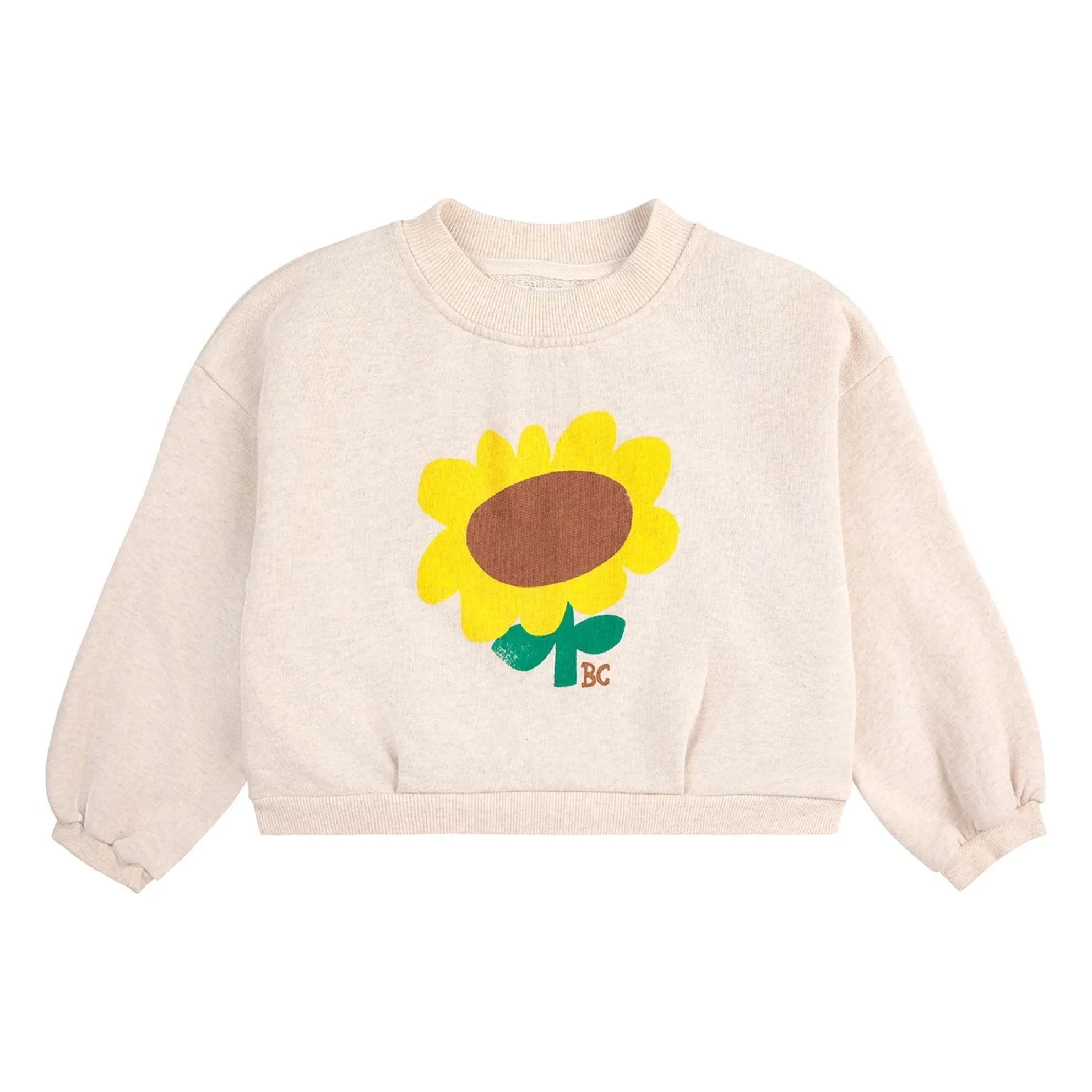 Bobo Choses - Sunflower Organik Pamuklu Kısa Sweatshirt | Krem