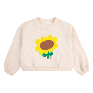 Bobo Choses - Sunflower Organik Pamuklu Kısa Sweatshirt | Krem