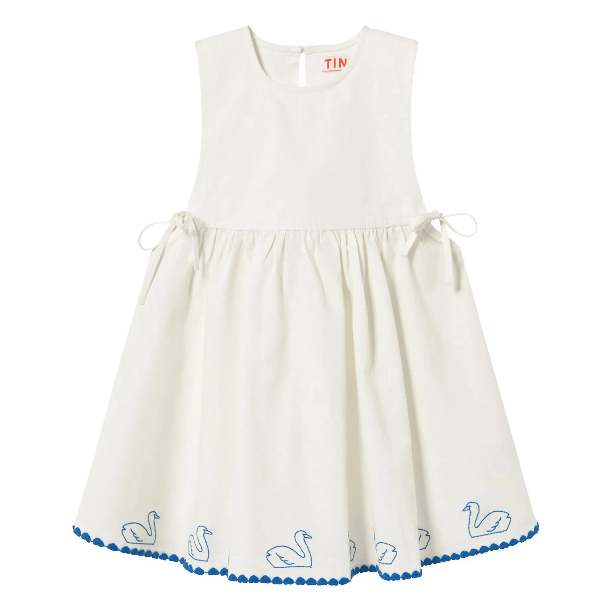 Tinycottons - Swans Keten Elbise | Beyaz