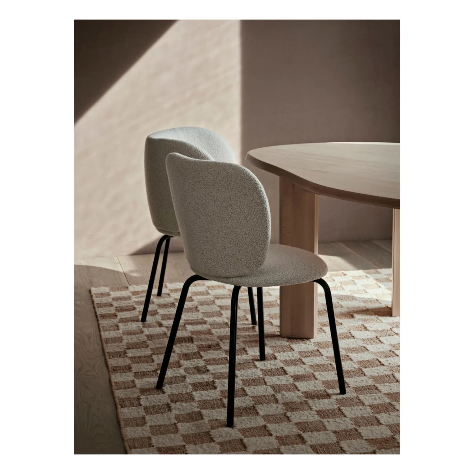 Ferm Living - Ekose yün ve jüt halılar | Krem