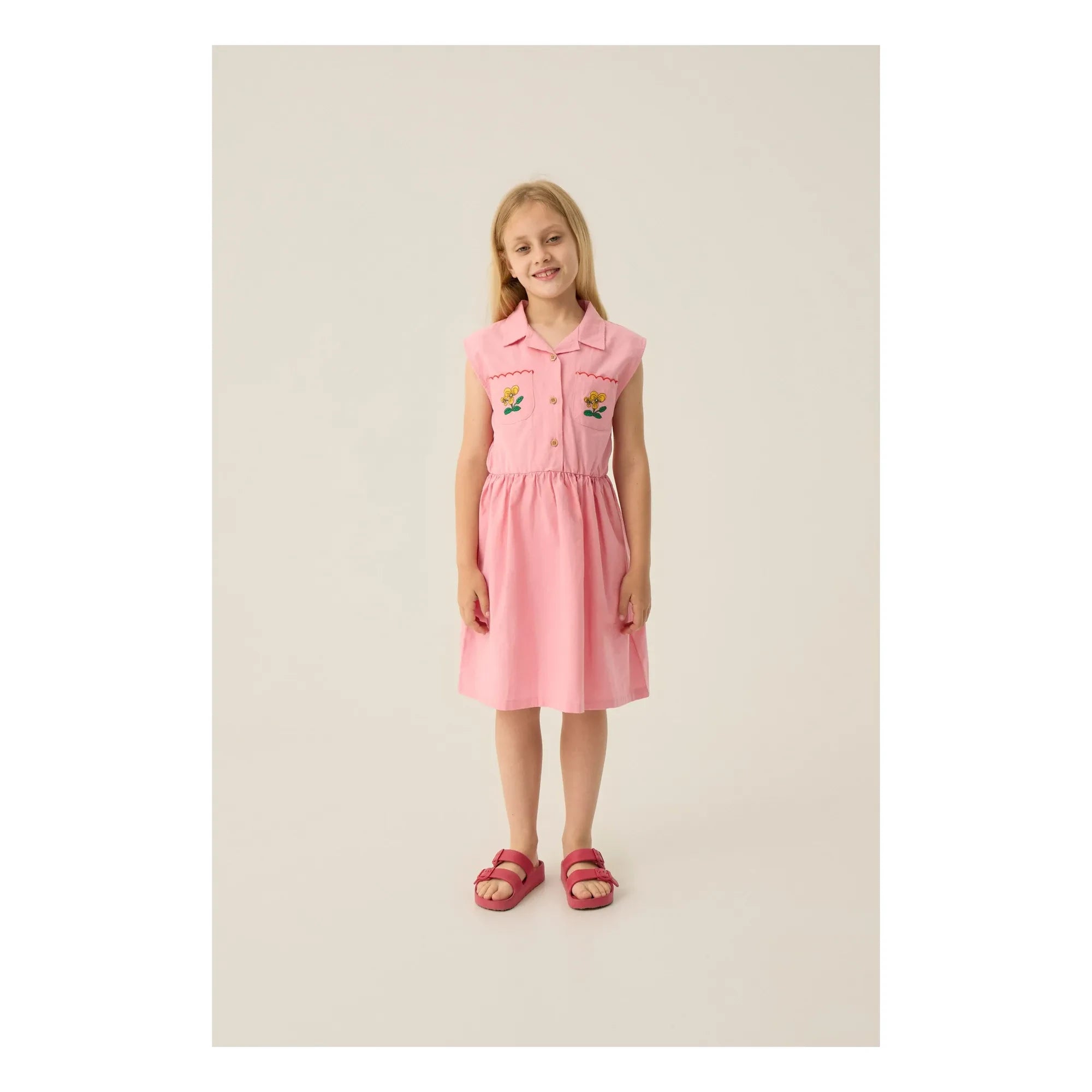 The Campamento - Mi-Long Floral Dress | Candy pink