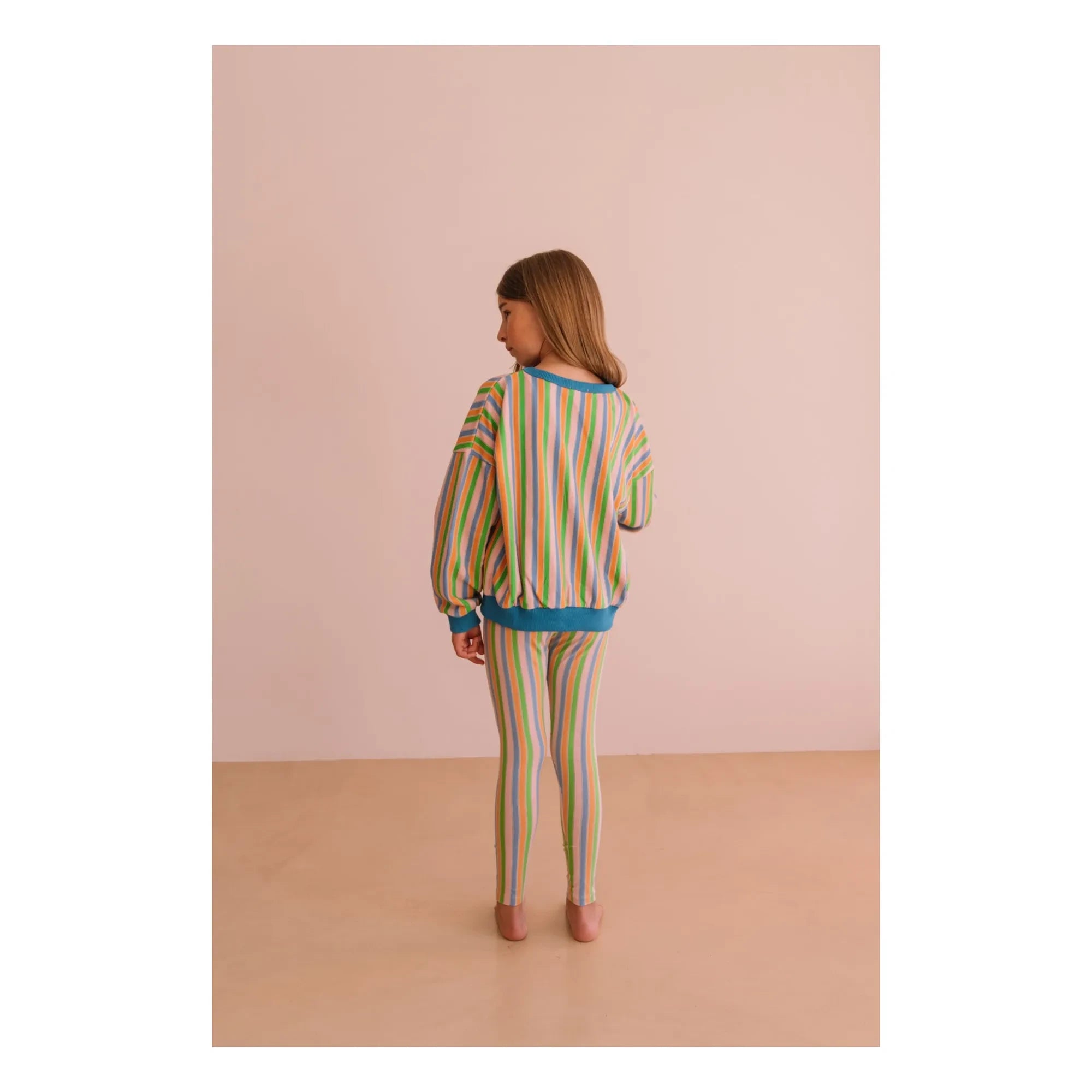 We Are Kids - Nour Striped Organic Cotton Leggings | Light Pink