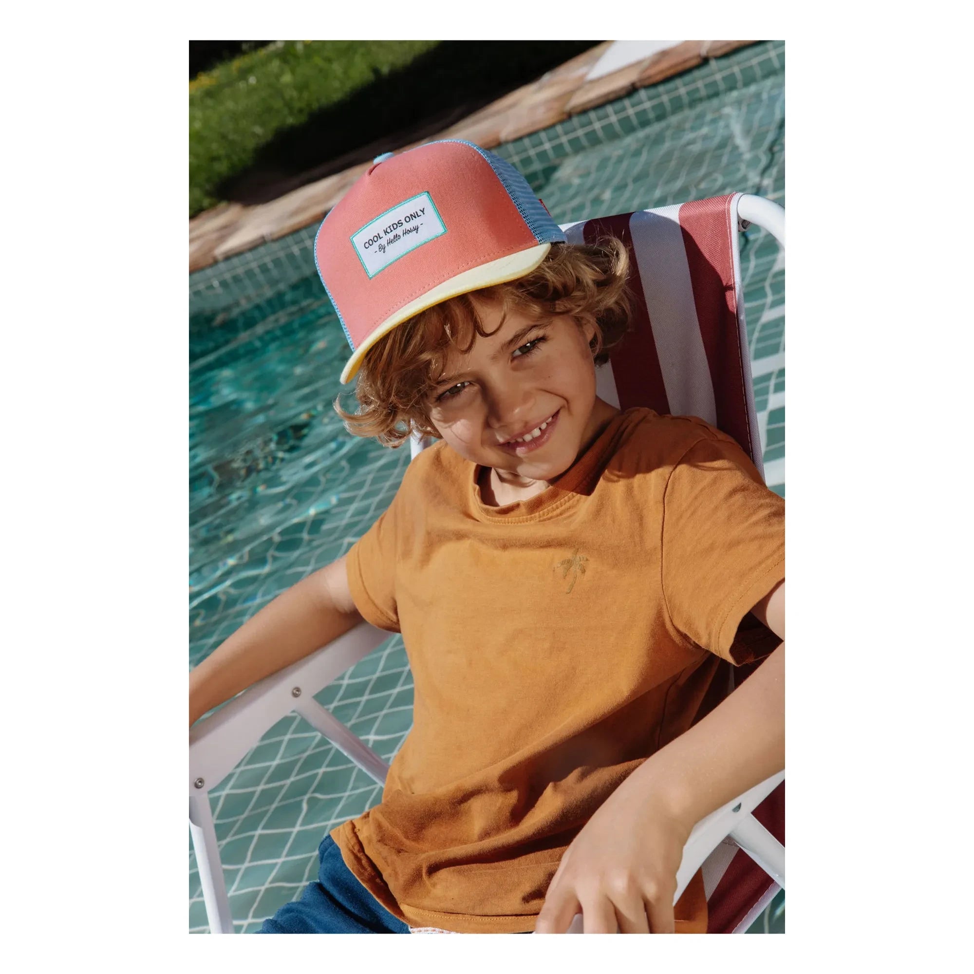Hello Hossy - Trucker Mini Organik Pamuk Kavisli Vizör Şapka | Mercan
