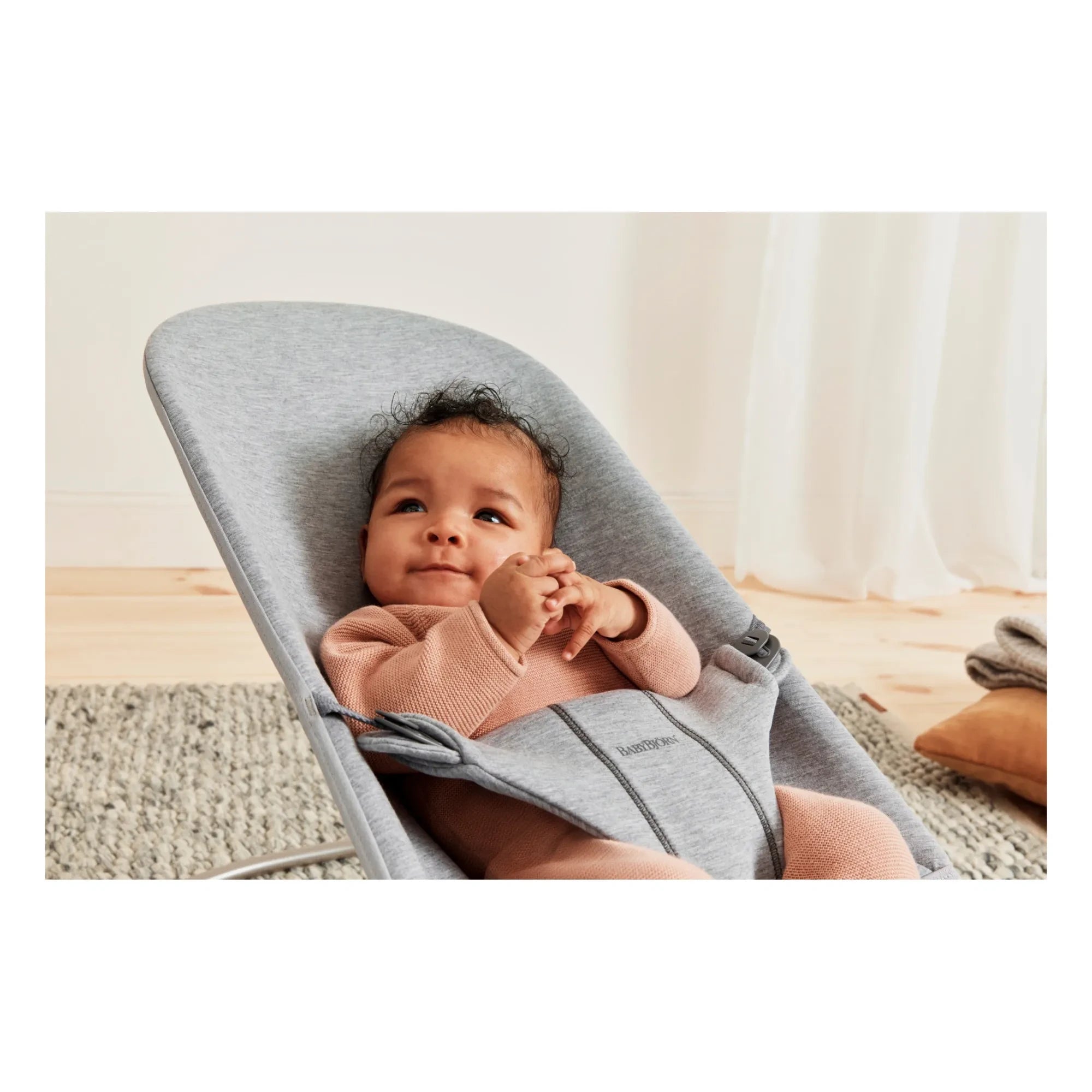 BabyBjörn - Bliss Baby Bouncer için 3D Jersey Kılıf | Açık gri