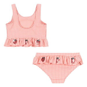 Konges Sløjd - Etta Checkered Strawberry Badeanzug | Rosa
