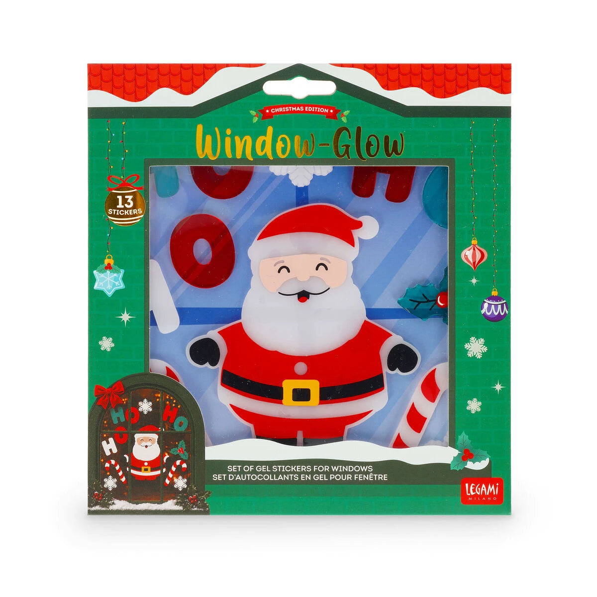 Legami - Gel Window Stickers Set - Window-Glow - Small - Gingerbread