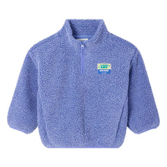 American Vintage - Sherpa-Sweatshirt aus recycelten Fasern mit halbem Reißverschluss „Hoktown“ | Violett