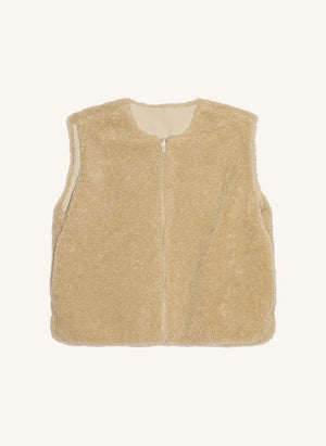Smallable Kid - Jude ärmellose Sherpa-Jacke | Beige