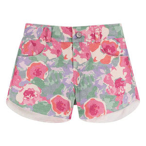 My First Cantê - Denim Shorts Pistachio Flowers | Pink