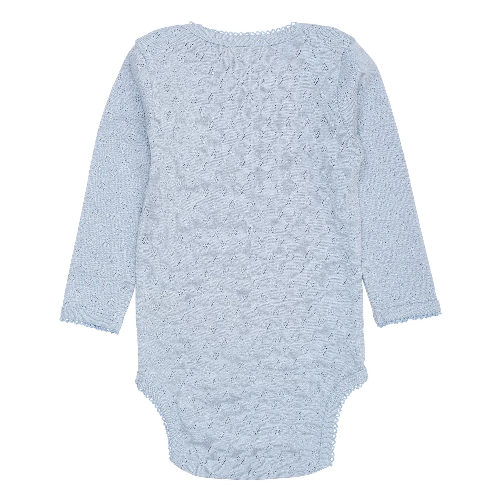 Copenhagen Colors - Short Sleeve Body Pointelle Hearts Organic Cotton | Light Blue