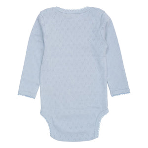 Copenhagen Colors - Short Sleeve Body Pointelle Hearts Organic Cotton | Light Blue