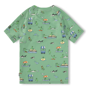 Molo - Neptune Aliens UV Protected T-Shirt Made from Recycled Fibers | Green