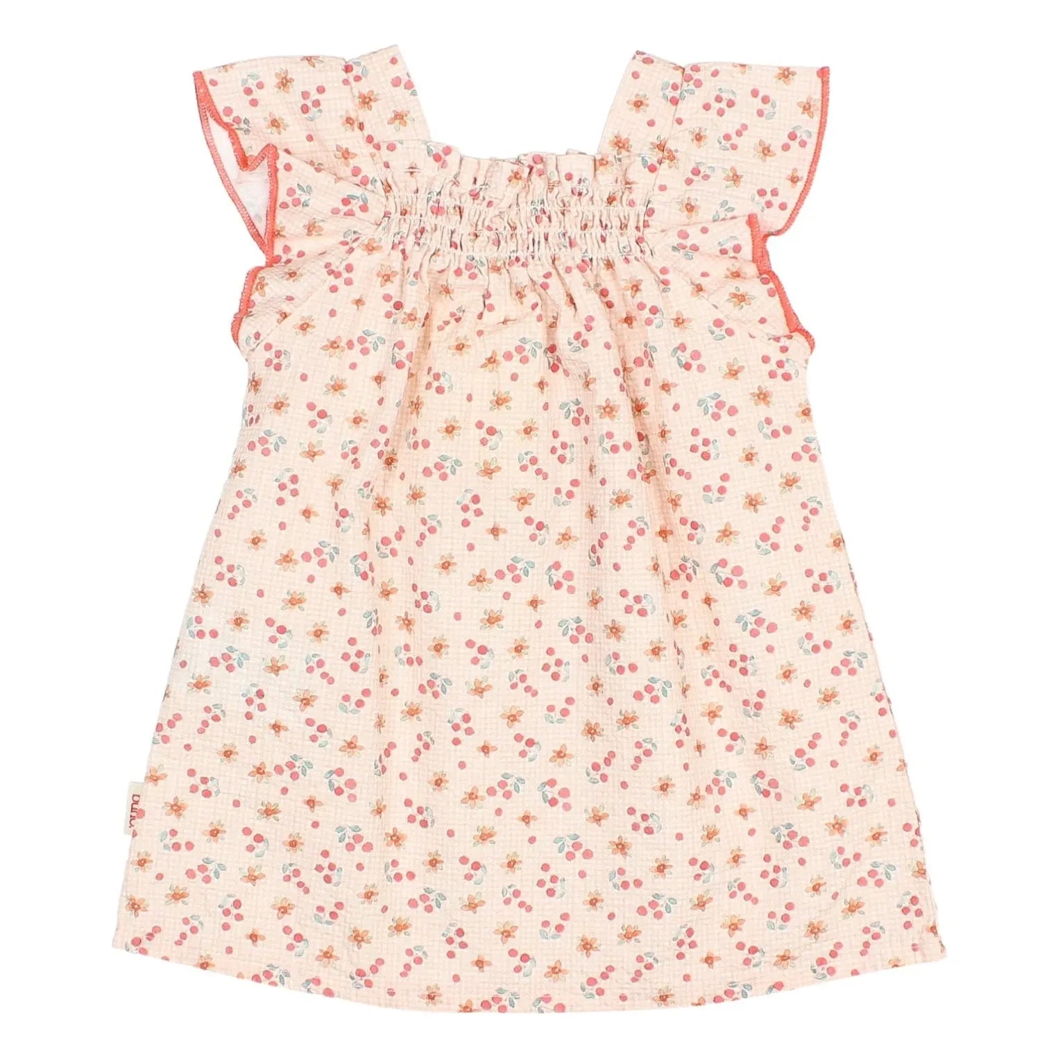 Búho – Krepp-Blumenkleid | Pfirsich