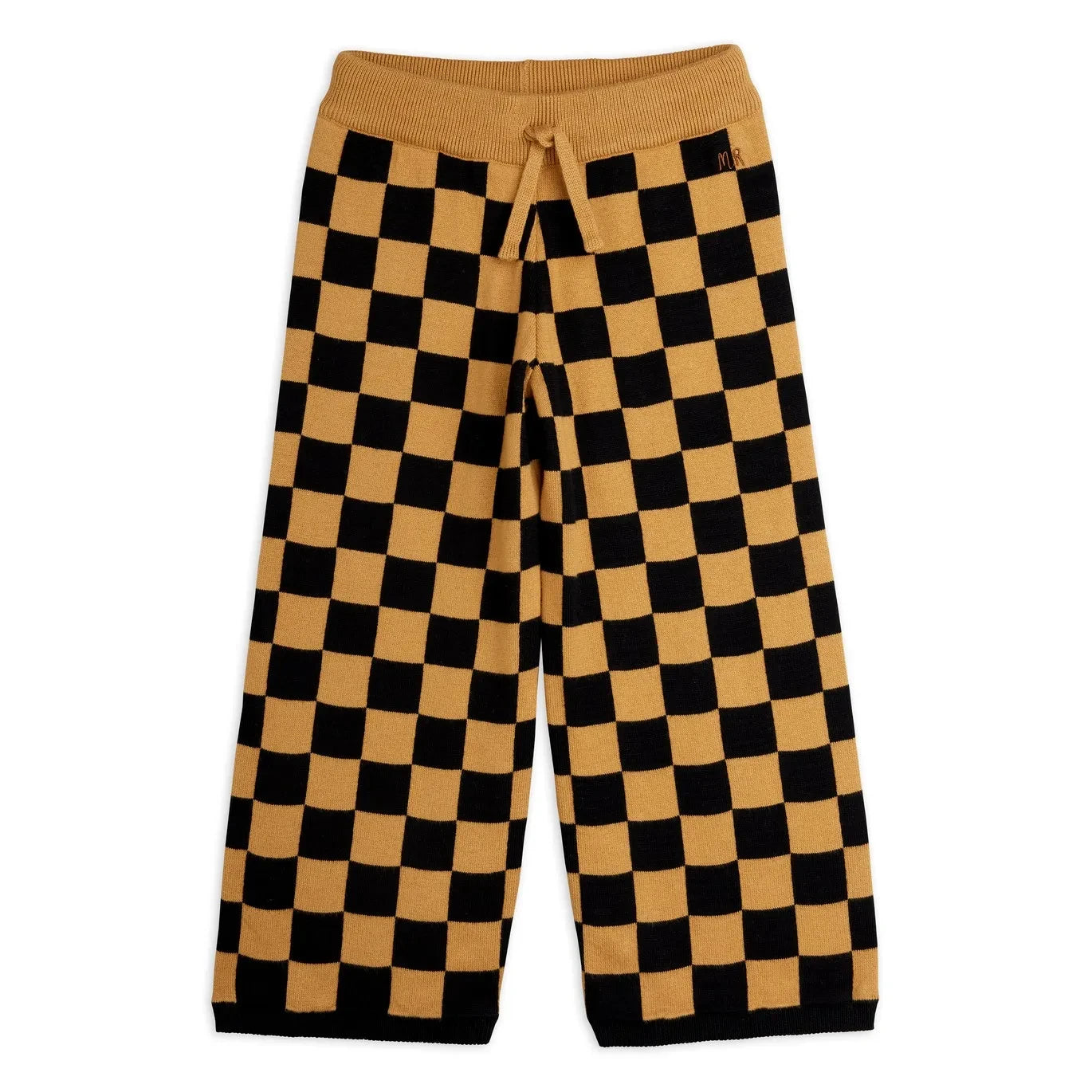Mini Rodini - Damier-Hose aus Bio-Baumwoll-Mesh | Braun