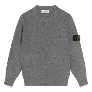 Stone Island - Logo Yün Kazak | Gri