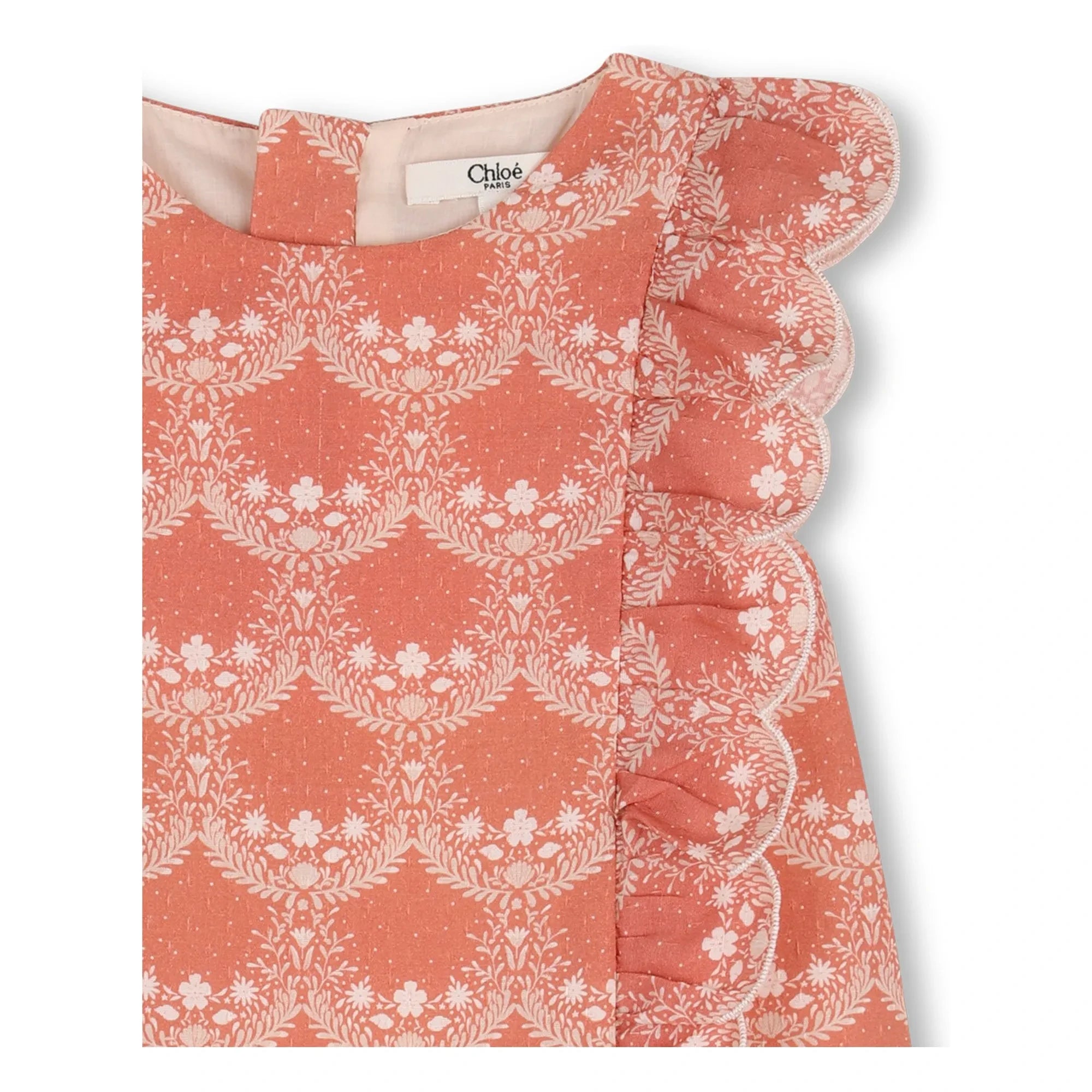 Chloé - Set aus Kleid und Hut aus Bio-Baumwolle | Pfirsich