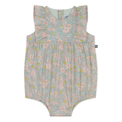 Petit Bateau - Organic cotton poplin floral jumpsuit | Grey Blue