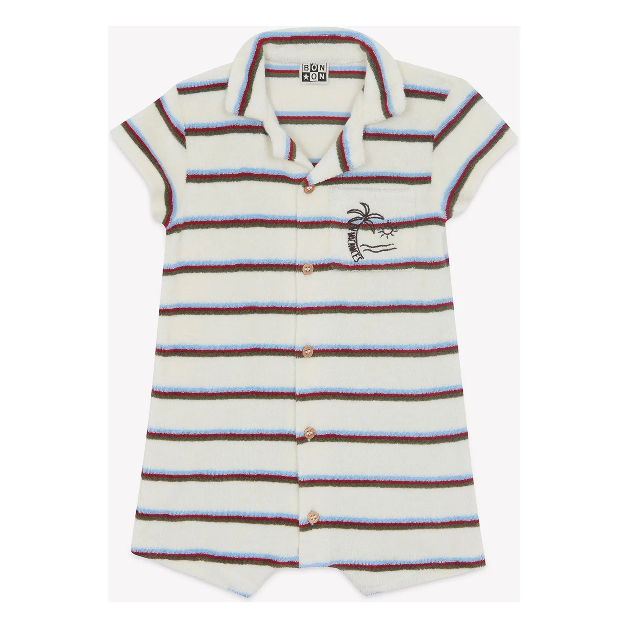 Bonton - Lilo Çizgili Havlu Playsuit | Fildişi