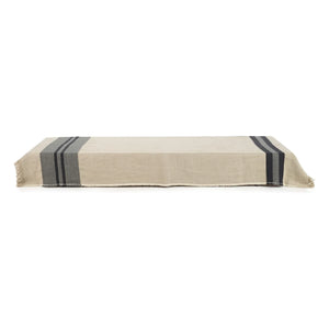 Libeco - Black House Stripe Leinenplaid | Anthrazit