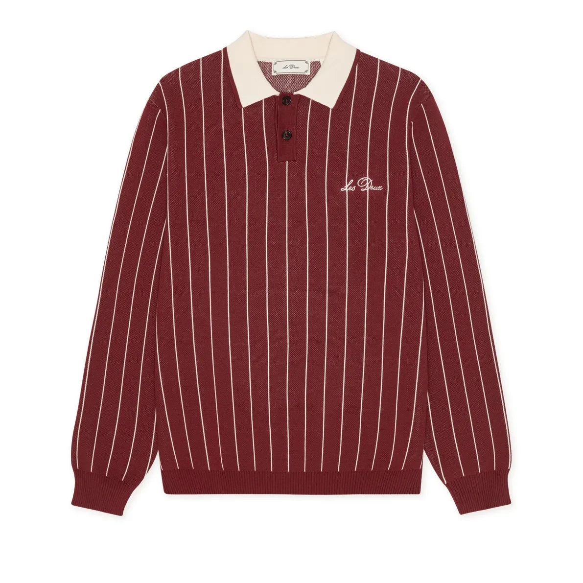Les Deux - Signature Çizgili Polo Tişört | Bordo