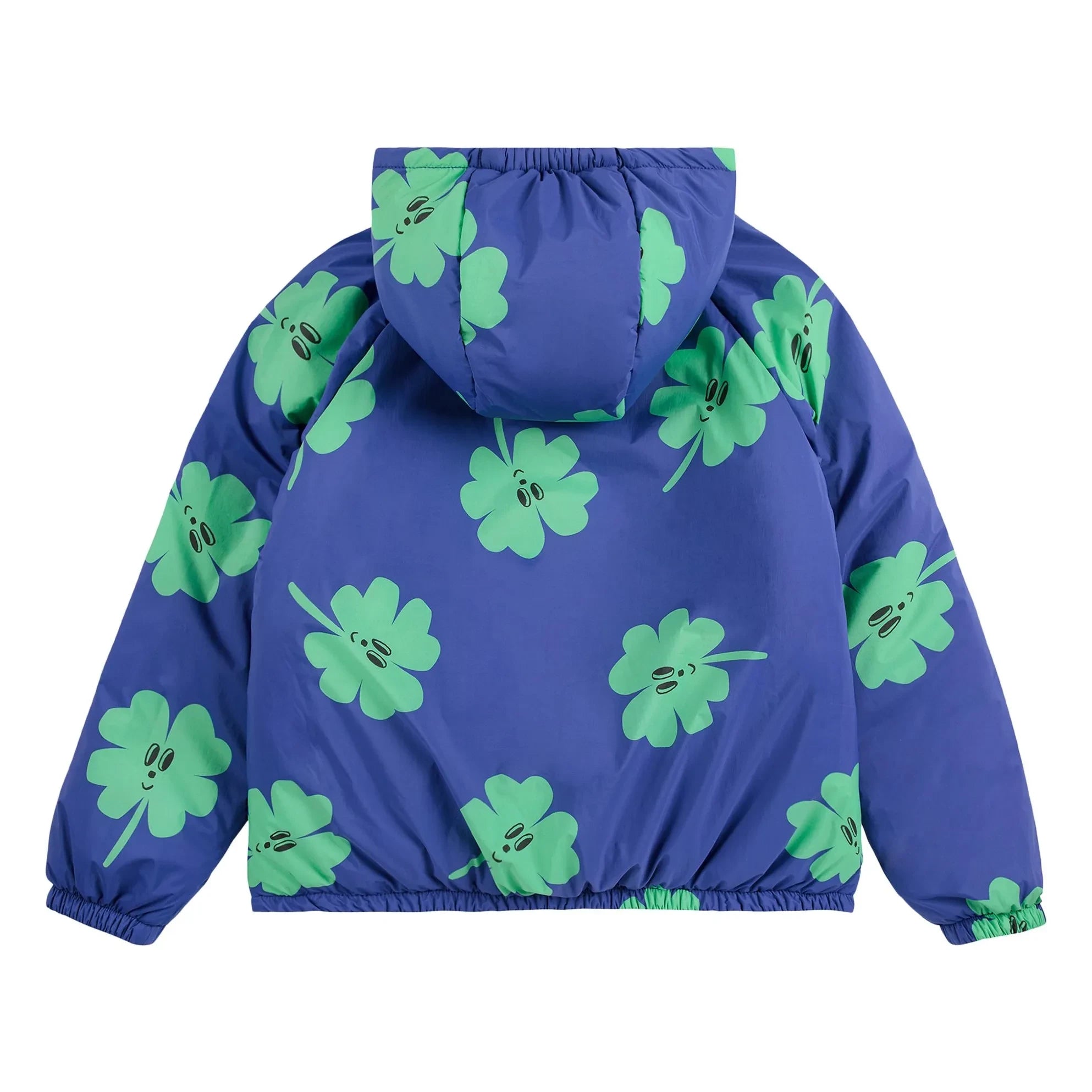 Bobo Choses – Wendbare wasserdichte Jacke mit Kleeblattmuster aus recycelten Fasern | Lila
