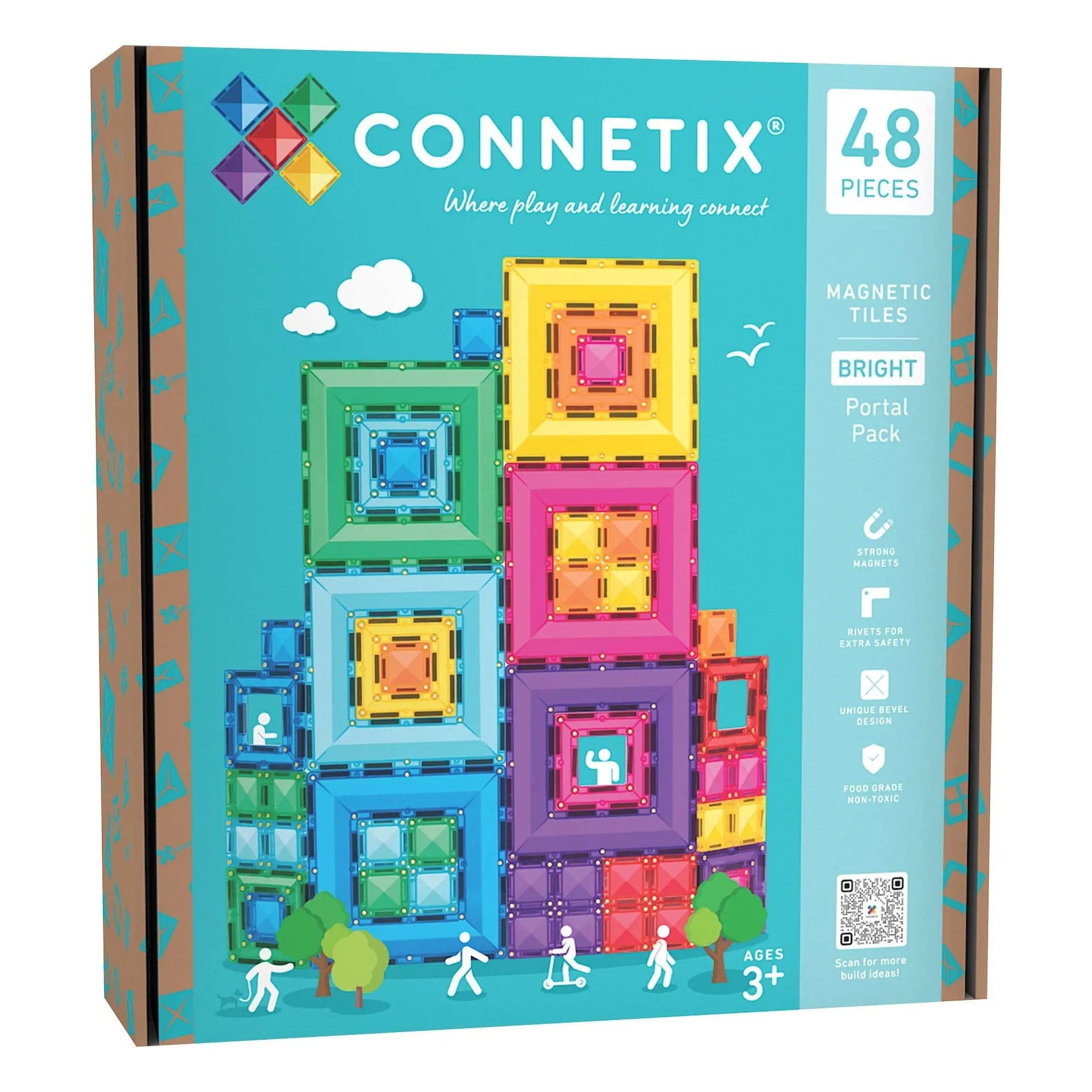 Connetix - Bright Portal paketi - 48 parça | Rainbow