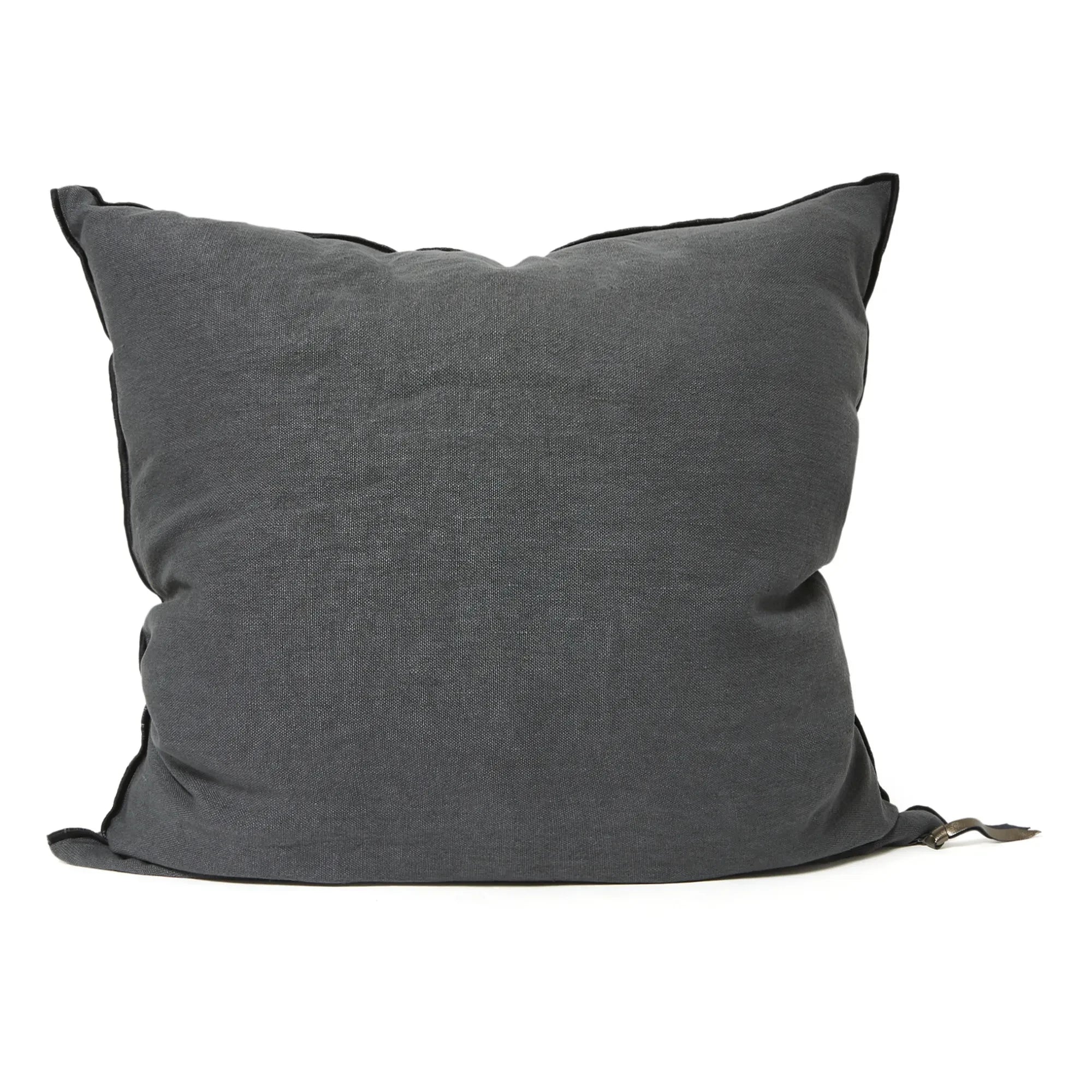 Maison de Vacances - Vice Versa Black Line Stone Washed Linen Yastık | Karbon