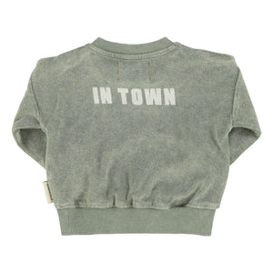 Piupiuchick - Best Friend Organic Cotton Towel Sweatshirt | Dark Green