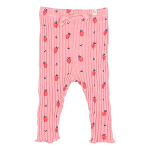 Búho - Strawberry Ribbed Leggings Organic Cotton | Candy pink