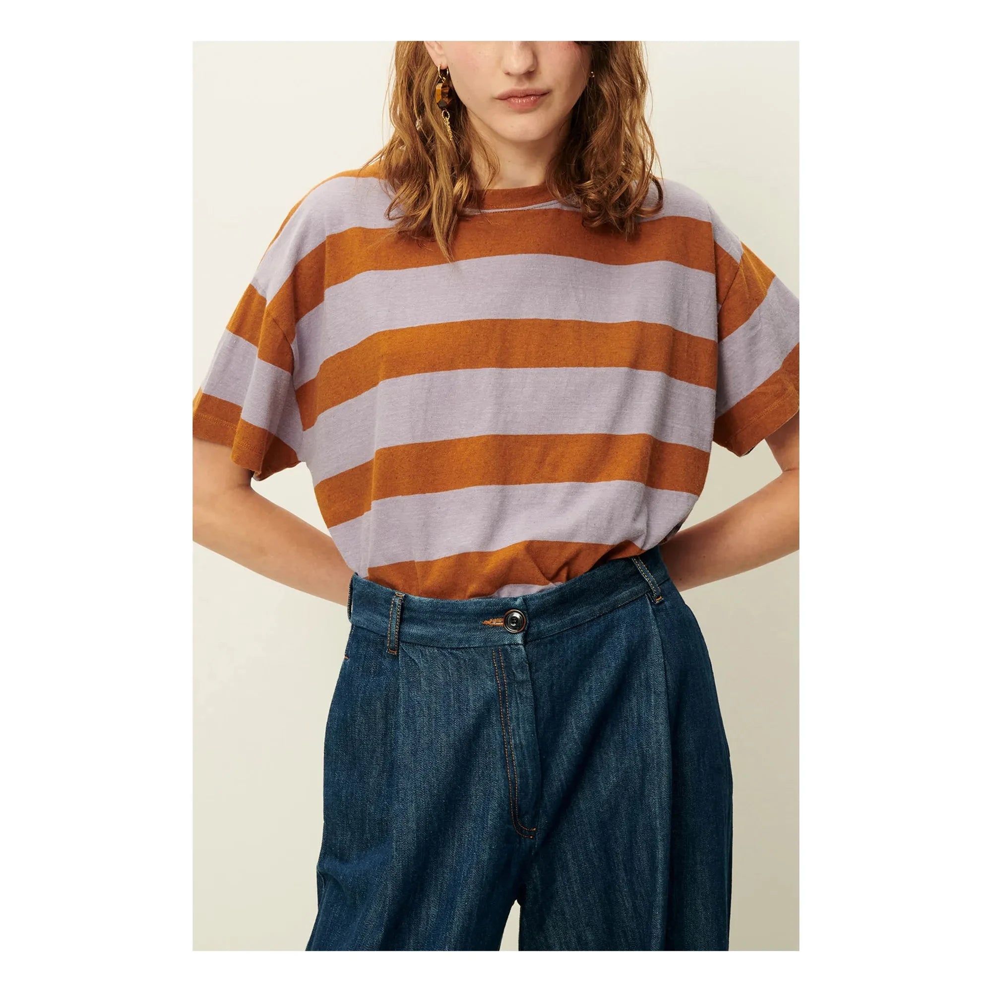 Sessùn - Tooli Baumwoll-T-Shirt | Lila