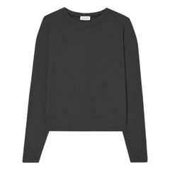 American Vintage - Ypawood Long Sleeve Boat Neck T-Shirt | Charcoal