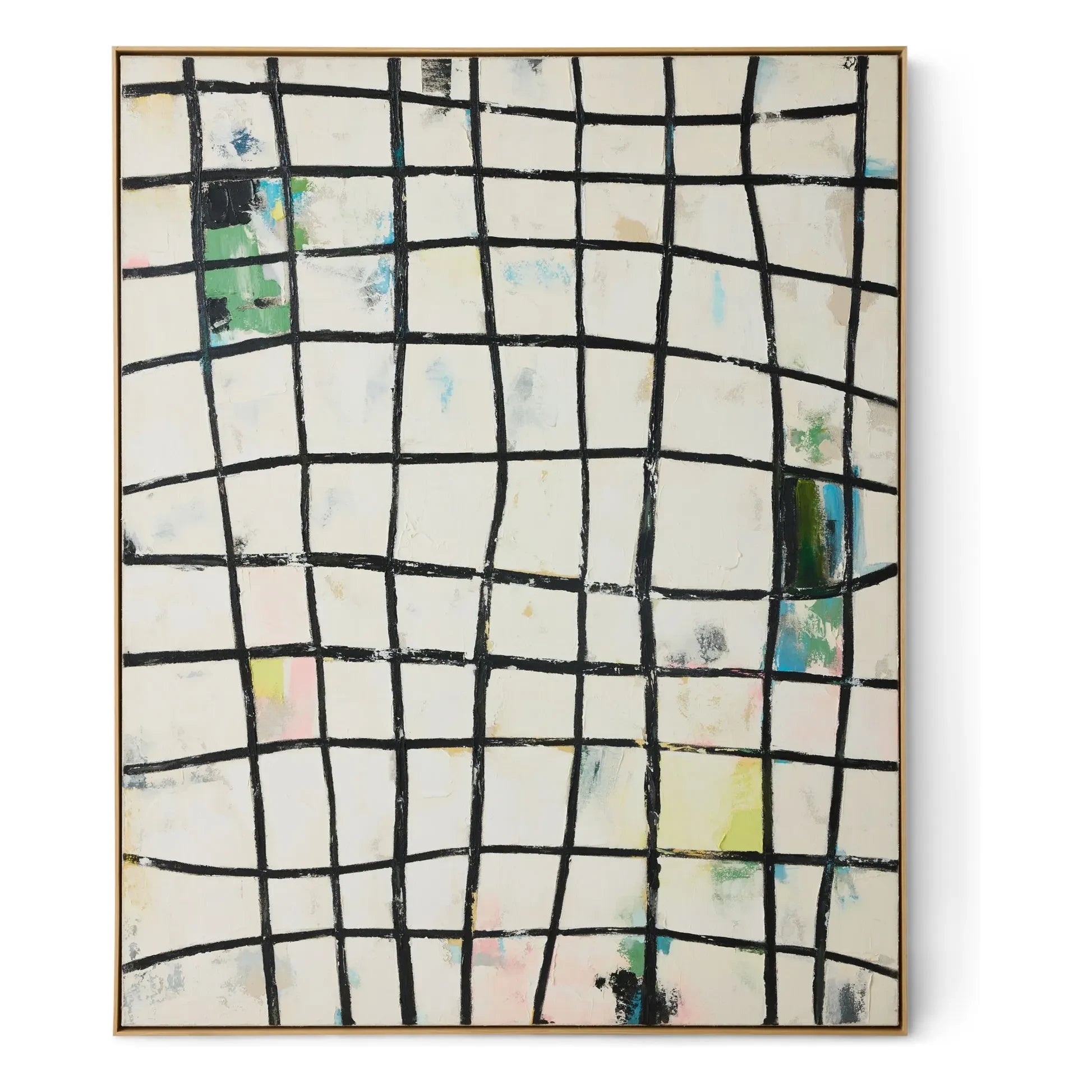 HKliving - Framed abstract painting | Beige