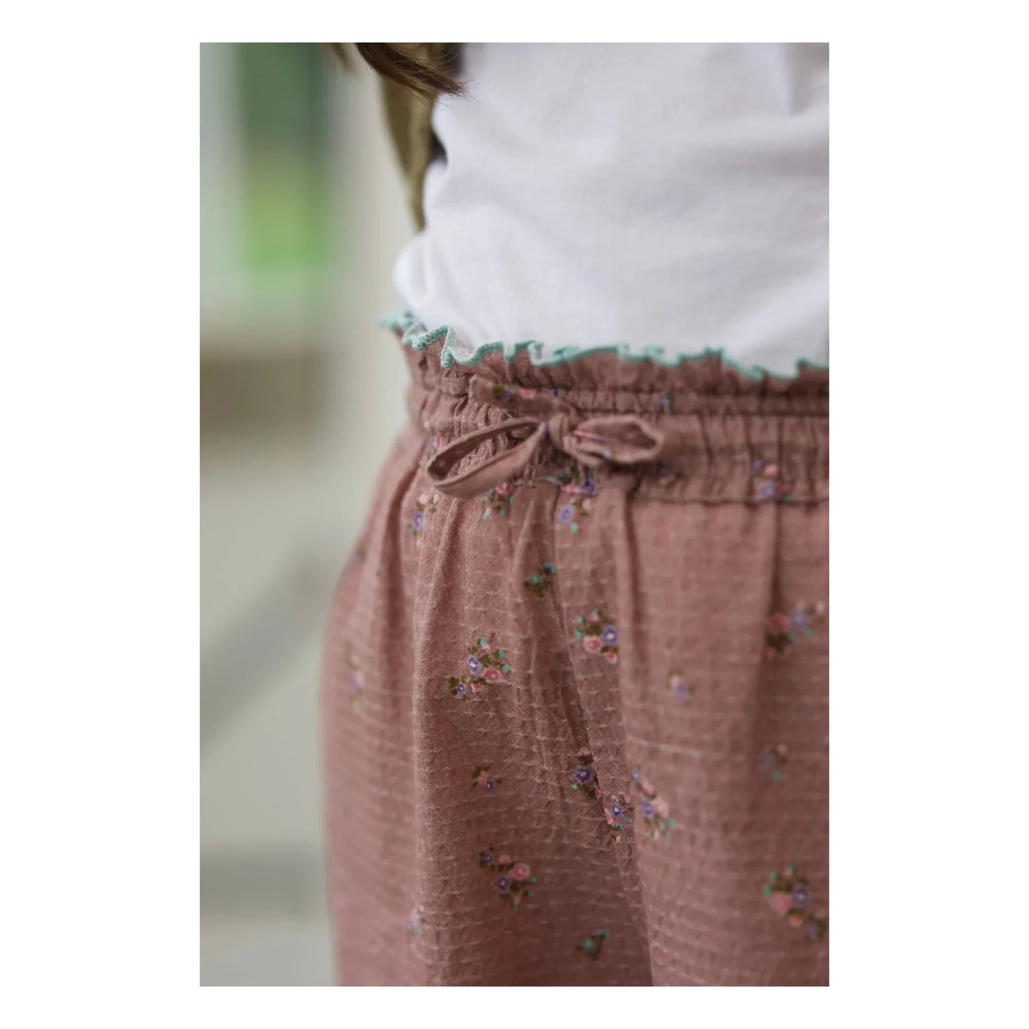 Lililotte - Paola Organische Baumwolle Hose mit Blumenmuster | Dusty Pink