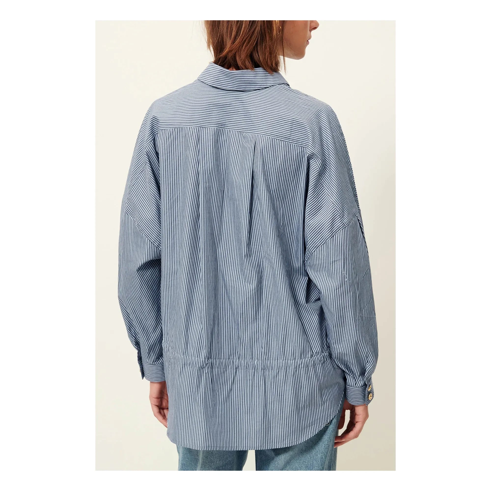 Sessùn - Santalin gestreifte Baumwollbluse | Blau