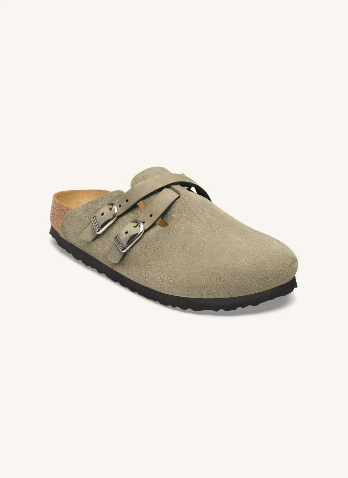 BIRKENSTOCK - Blair Wildleder-Pantoletten | Grau-Braun