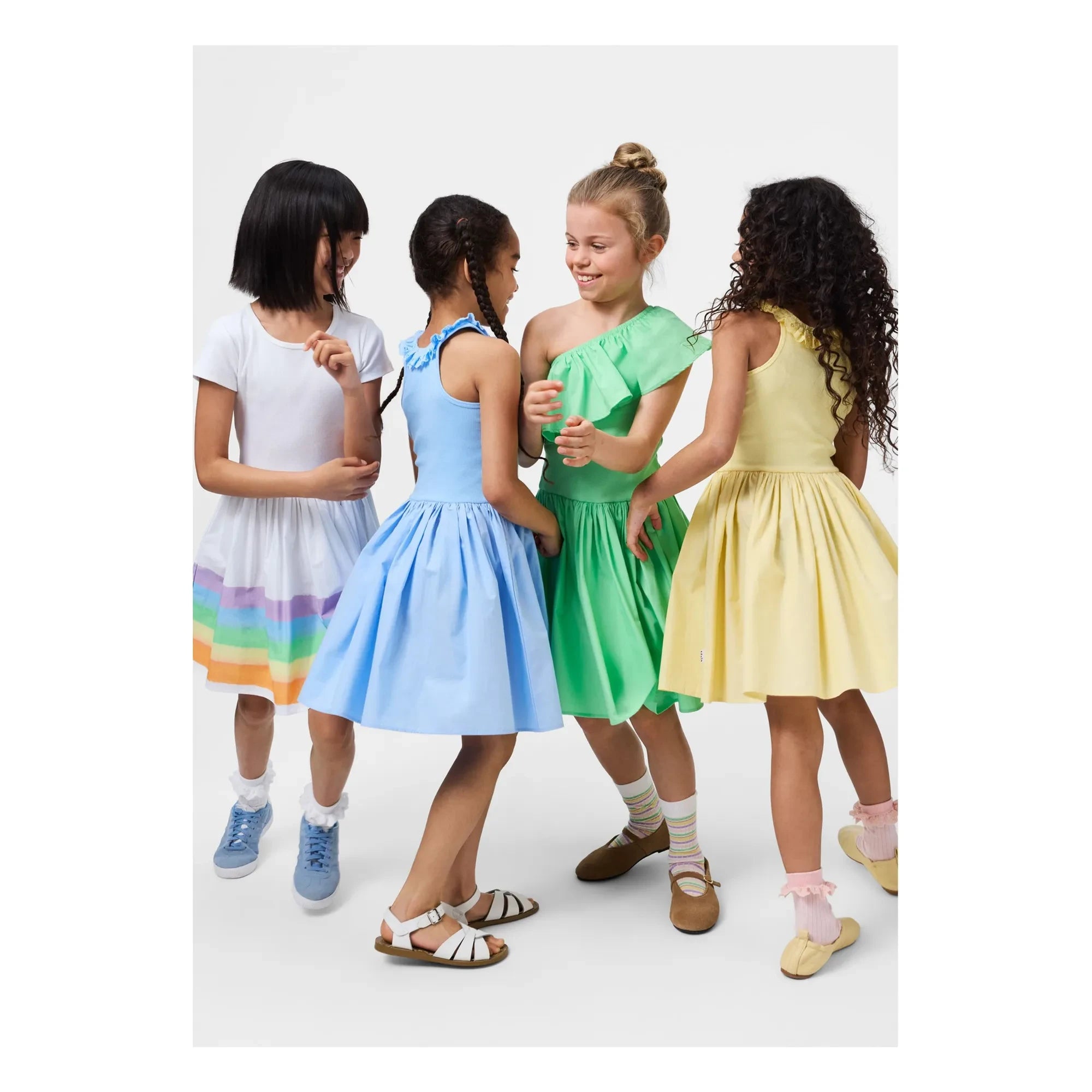 Molo - Cissa Regenbogen Kleid aus Bio-Baumwolle | Weiß