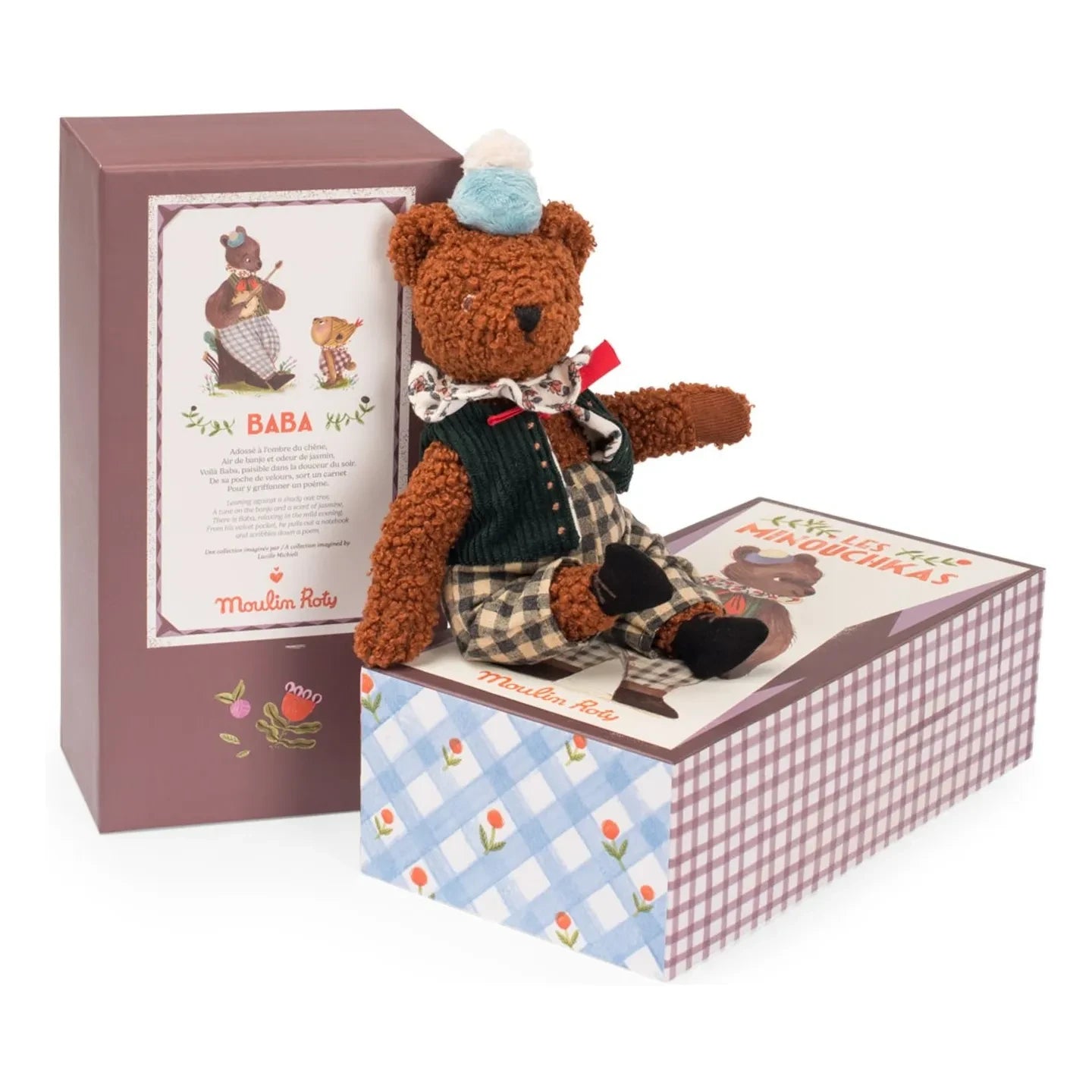 Moulin Roty – Großer Papa-Bär Plüschtier im Karton | Braun