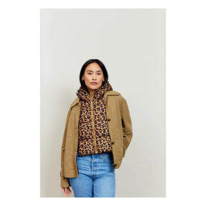 Fudoon - Leopard Double-Sided Doudoune Hooded Jacket | Camel