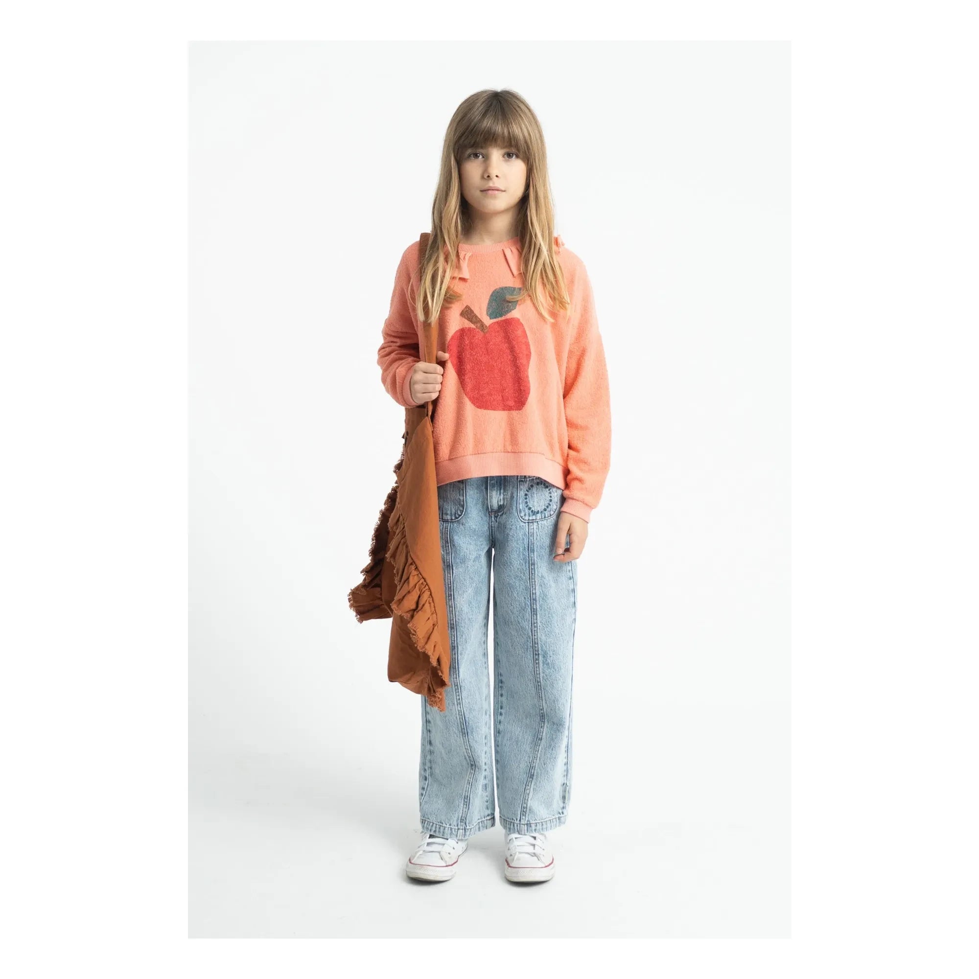 Piupiuchick - The Lunch Club organik pamuklu havlu sweatshirt | Coral