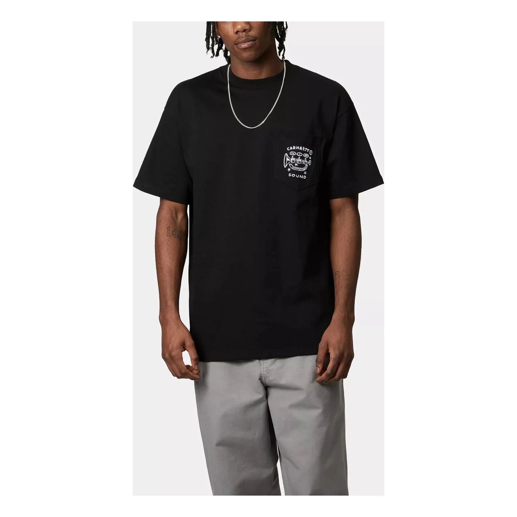 Carhartt WIP - Fragments Cep Detaylı Organik Pamuk Tişört | Siyah