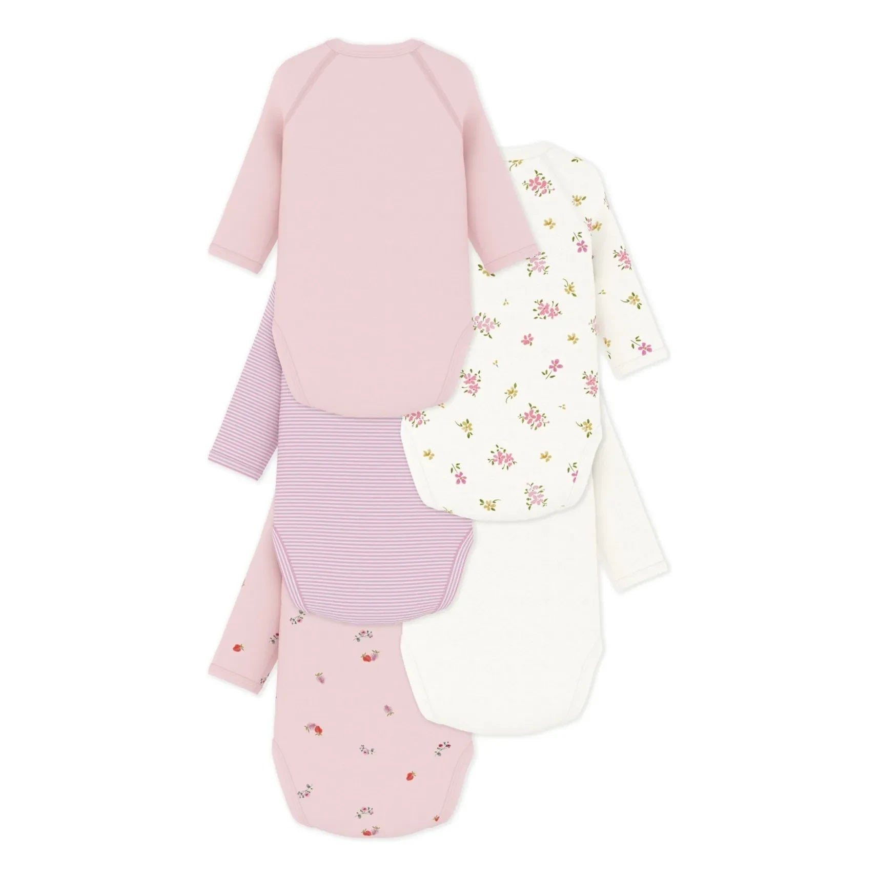 Petit Bateau - 5'li Organik Pamuk Çiçekli Body Seti | Pembe