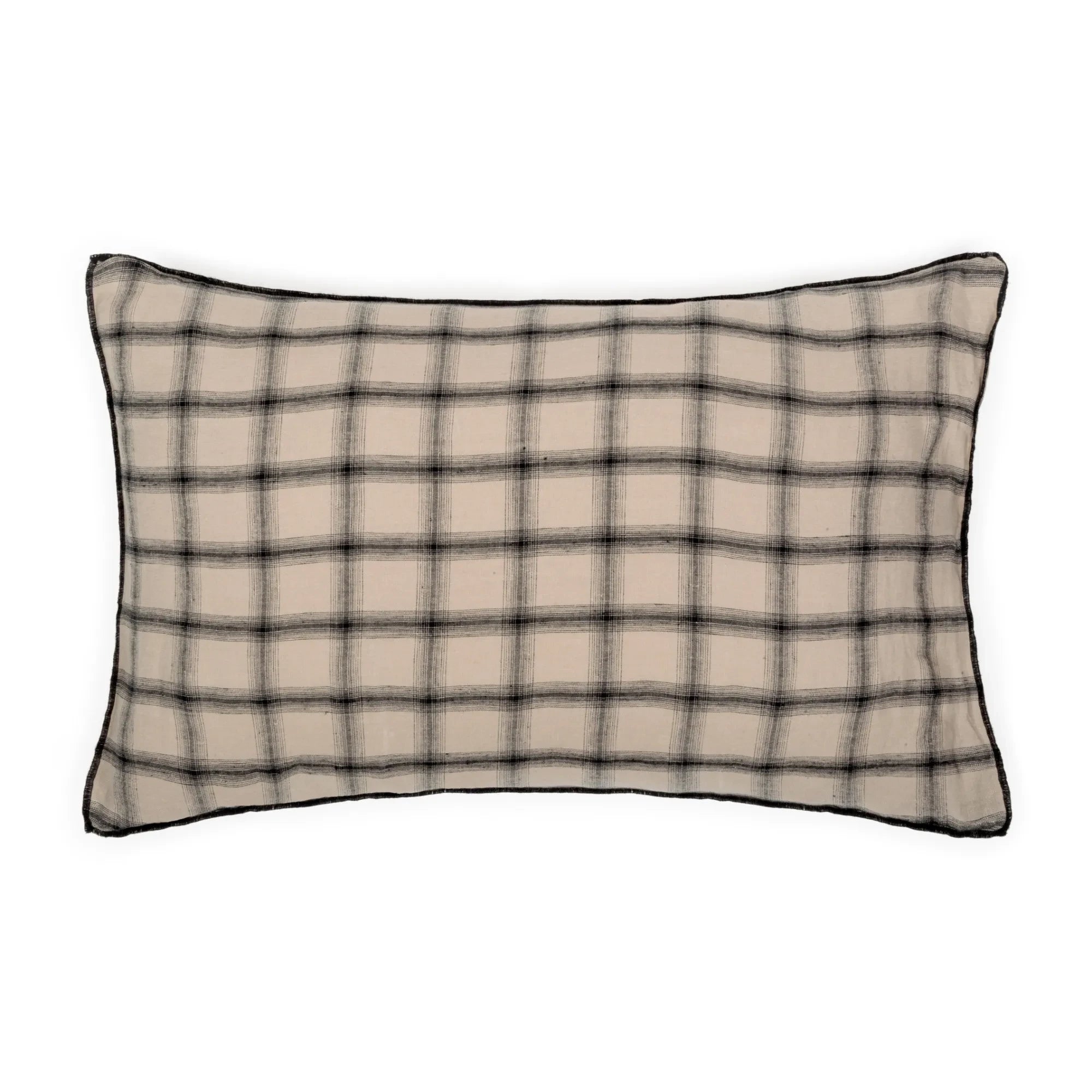 Le Monde Sauvage - Highlands Gewaschener Leinenkissenbezug | Beige Rosa