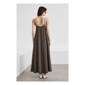 Pomandère - Cotton Check Dress | Chocolate