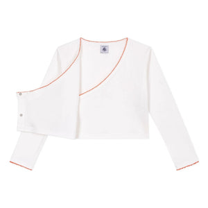 Petit Bateau - Düz Cache Coeur Yelek | Beyaz