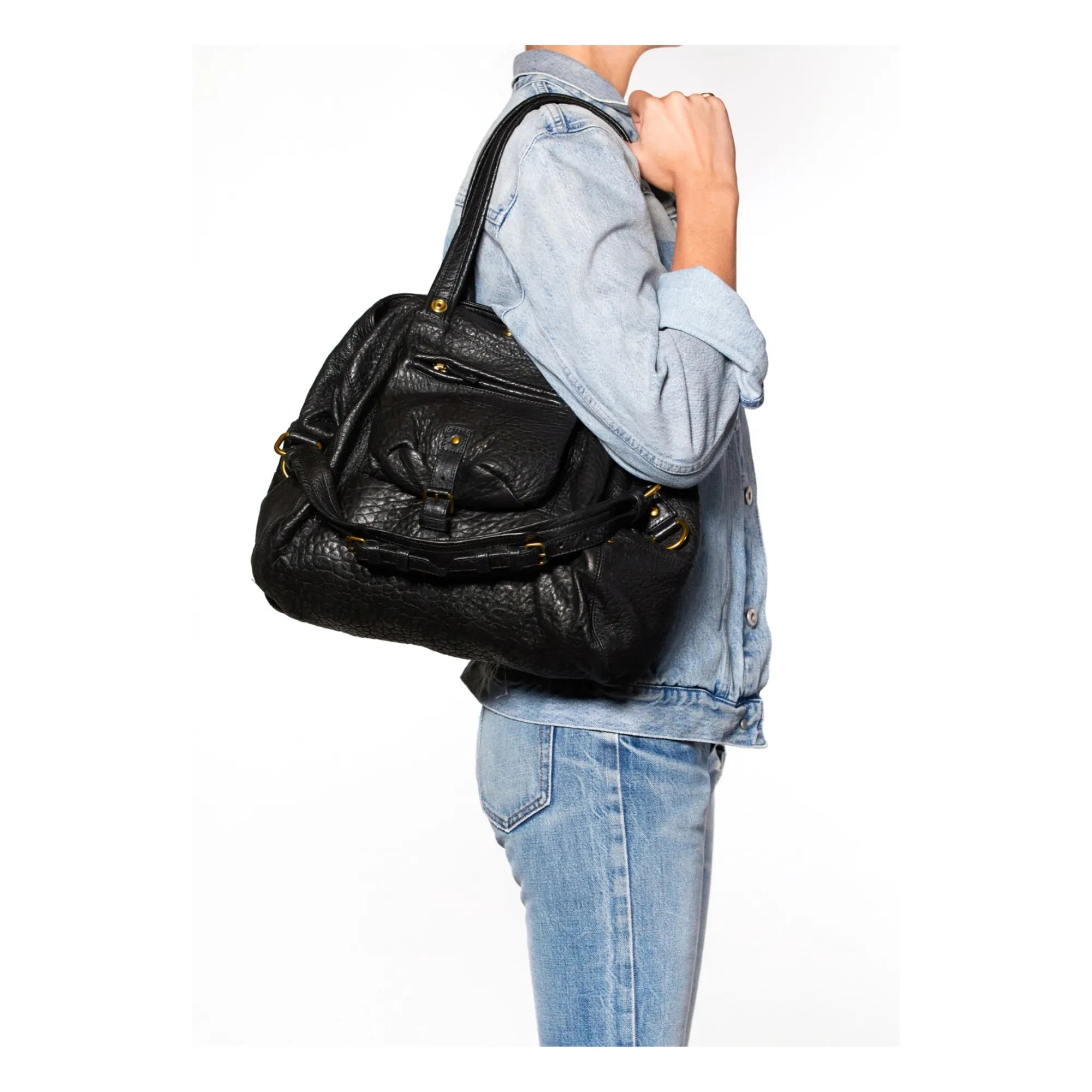 Jérôme Dreyfuss - Billy Handtasche aus Lammleder - M | Schwarz