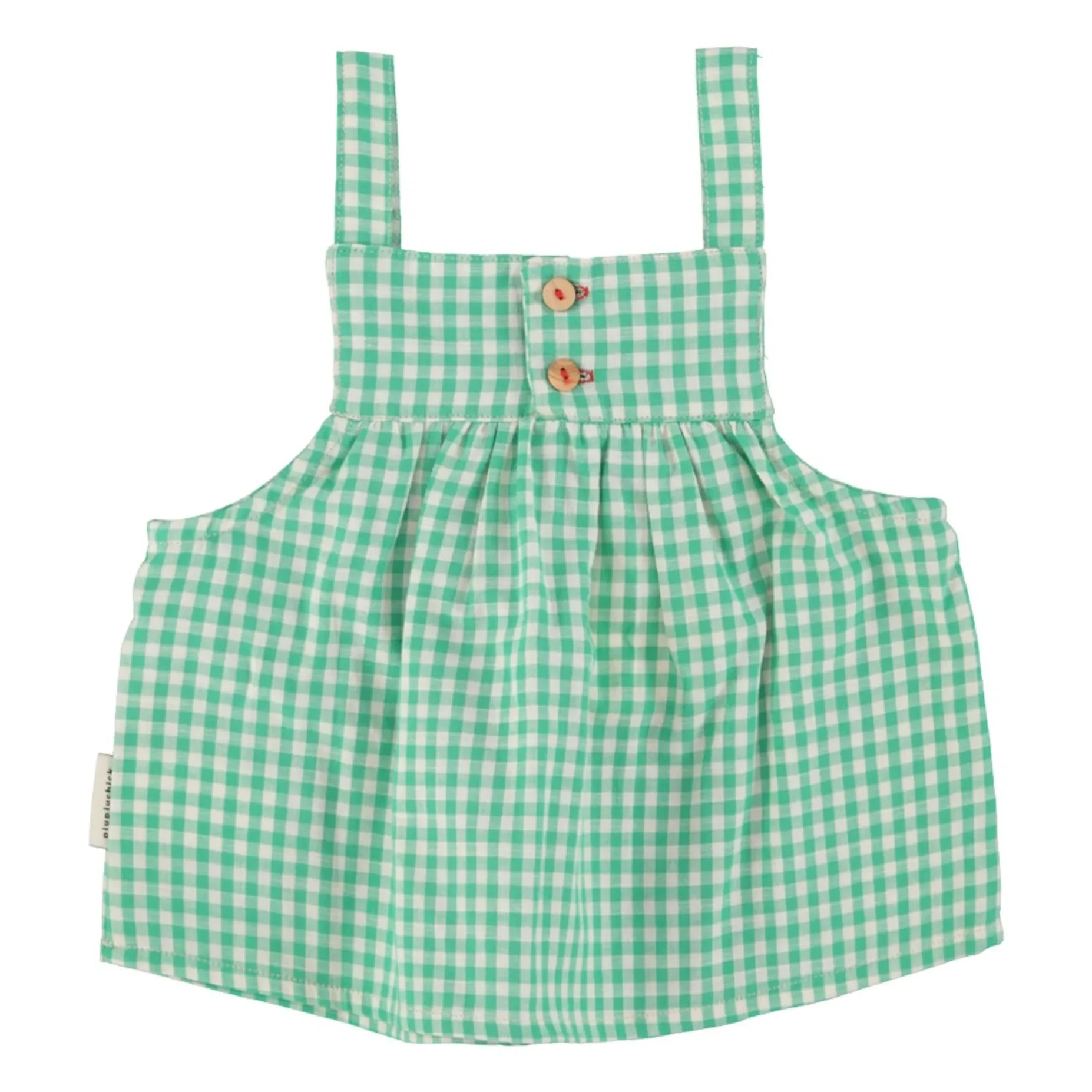 Piupiuchick - Vichy Organic Cotton Top | Turquoise