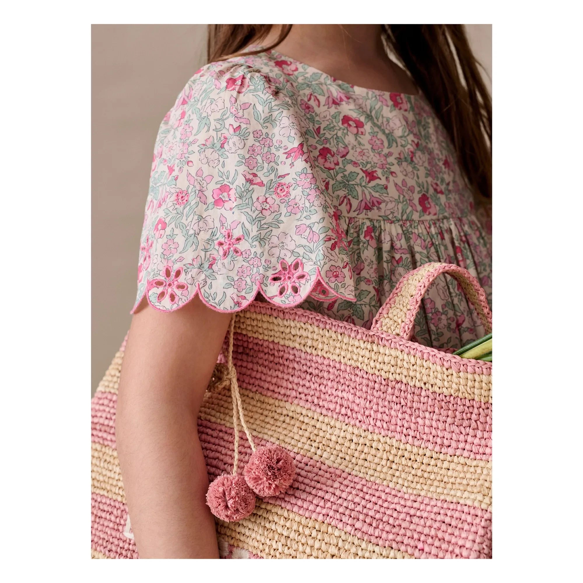 Bonpoint - Lysiane Fleurie Organic Cotton Ruffle Dress | Pink