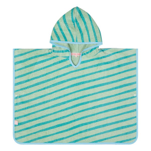 Jera Mini - Striped Towel Poncho | Green
